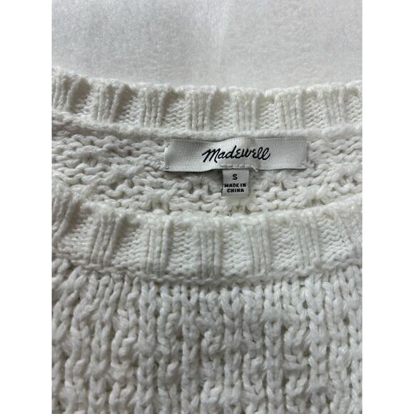 Madewell Cable-Knit Sweater in Antique Cream Women's Size Small Long Sleeve - Picture 2 of 7